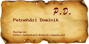 Petneházi Dominik névjegykártya